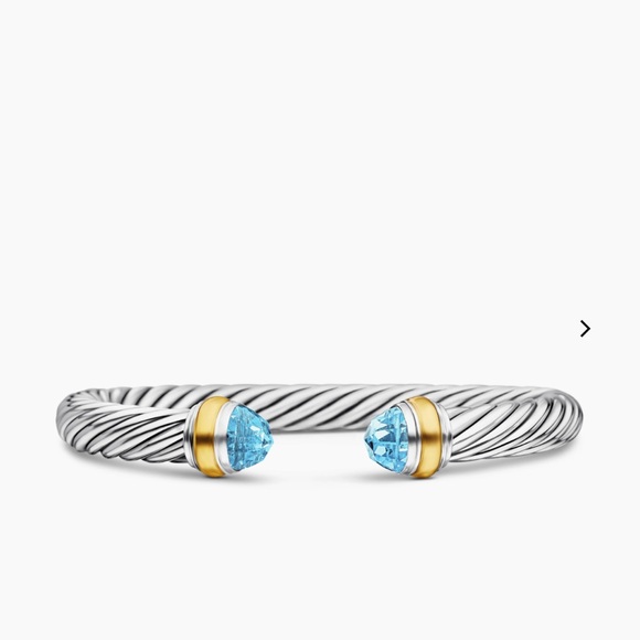 Iconic David Yurman Blue Topaz 7mm Cable Bracelet - Picture 4 of 8